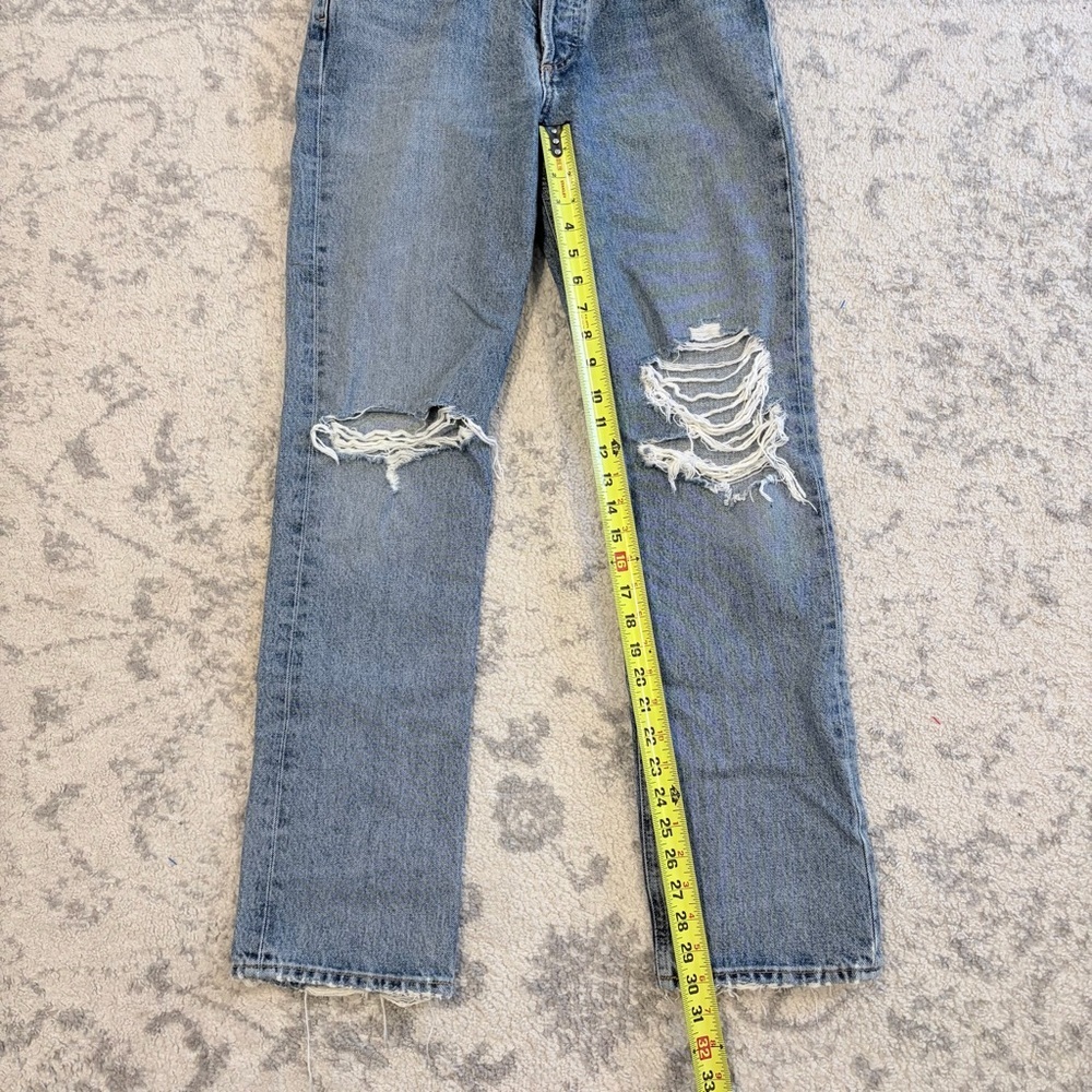 AGOLDE 90s High Rise Straight Distressed Jeans 25 Premium Vintage - Picture 5 of 8